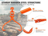 Log Skidding 45.7cm 2 Claw Log Lifting Heavy Duty Rotating Steel Lumber Skidding V952-YMQZQ18YC2ZK618WUV0