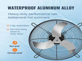 Shutter Exhaust Fan, 610 mm High-speed 1400RPM 2892 CFM, Aluminum Wall Mount Attic Fan with V952-BYCSPQSDJAC2421TSV3