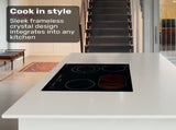 EuroChef 60cm 4 Zone Ceramic Cooktop, 6600W Electric, FlexiZone Adjustable Size Hobs, Touch Controls V219-COKCCTEC641A