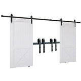 2440 mm Sliding Barn Door Hardware Closet Track Kit for Double Doors J Hanger V952-GCYMWJTJHS8FLSQZJV0