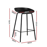 Artiss 4x Bar Stools Kitchen Counter Stools Metal BA-BB-BAR-8319-BKX4