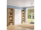 Double Wall Bed in White Gloss Space Saving Murphy Bed Kit with Black Door Handle V63-953711