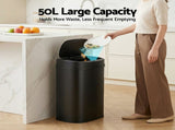 Devanti 50L Sensor Bin Motion Rubbish Automatic Black SB-D-50-BK