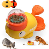 Duck Cat Treat Dispenser, Anti-Slip Interactive Slow Feeder Puzzle Toy for Dogs & Cats with 3 V1366-AZ2-W-10736