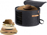 Hat box - storage boxes - Hat storage box - round - dark gray - 50 x 43 cm - felt - foldable - with V1188-NK-BOL-495