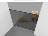 Retractable Pet Safety Gate 110x78cm Paw Print Mesh Dog Barrier No Drill Retracting Fence for Stairs V888-ELOSUNG44564