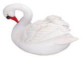 Resin White Swan Figurine Resin White Goose Statue for Outdoor Garden Yard Decoration V1294-YM0715-3111210435811
