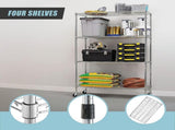 Modular Wire Storage 120x45cm Steel Shelving Chrome With Wheels For Garage Kitchen Or Retail Storage V63-841041