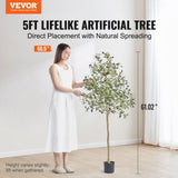 VEVOR Artificial Olive Tree, 152.4 cm Tall Faux Plant, Secure PE Material & Anti-Tip Tilt Protection V952-RZS5FTGLS000D4T3BV0