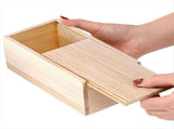 4 Pack Unfinished Wood Storage Box with Slide Lid, Vintage Keepsake Case Cards Container Small Gift V1370-AZ4-11658