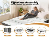 Giselle Queen Folding Bed with Mattress 4 Fold Metal Frame Guest Bed Bamboo Cover FOAM-MFM-BF-RABAM-Q