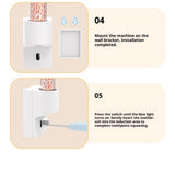 Automatic Induction Toothpaste Dispenser Wall Mounted for Bathroom,1800mAh Rechargeable,4 Gears V1192-AZ-W-2713