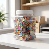 Set of 6 Reusable Transparent Square Storage Jars with Wide Mouth and Airtight Sealed Lids for V1369-AZ3-W-22875