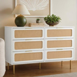 Artiss Chest of 6 Drawers Lowboy Cabinet White FUR-U-CDR-04-RAT-WH-AB