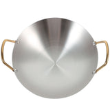 Nonstick Stainless Steel Double Handle Wok Pan Plated Silver for Household Cooking V1192-AZ-W-22635