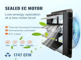 Shutter Exhaust Fan, 406 mm /16inch with Temperature Humidity Controller, EC-motor, 1747 CFM, V952-BYCSPQSDJEC16PFKWV3