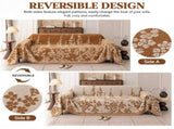 Vintage Jacquard Chenille One-Piece Sofa Cover Throw with Tassel Edging - Reversible Furniture V888-ELOSUNG55319-4