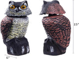 Owl Decoys to Scare Birds Away with Rotating Head,Natural Enemy Bird Deterrent Realistic Eyes & V1258-DP02-C-332