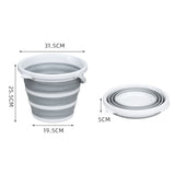 10x 10L Foldable Collapsible Bucket Silicone Hike/Camp/Fish Bulk - Grey/White V563-75197-10X