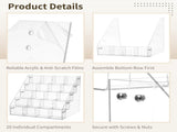 5-Tier Sticker Acrylic Display Stand, Clear Sticker Holder with 20 Pockets, 4" Large Sticker Holder V1192-AZ-W-18436