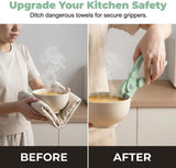 4-Piece Hot Plate Gripper Set, Anti-Scalding Kitchen Bowl Gripper with Silicone Pads, Stainless V1258-DP02-F-423