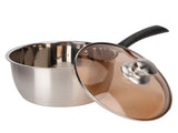 Small Soup Pot Thickened Compound Steel NonMagnetic Single Handle Cooking Kitchenware 18cm V1294-YM0718-3118200255311
