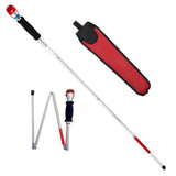 Blind Cane with Voice - Reflective Folding Walking Stick - Anti Slip Mobility Cane for Vision V1192-AZ-W-11339