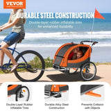 VEVOR Bike Trailer for Toddlers, Kids, Double Seat, 40 kg Load, 2-In-1 Canopy Carrier Converts to V952-LYS100B1020ILJ9NWV0