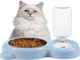 Cat Food and Water Bowl 2 in 1 with Automatic Water Dispenser Light Blue, 500 ml V1237-ZY-818-303