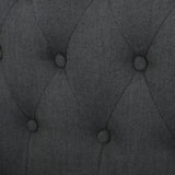 Canberra Linen Fabric Tufted Armchair in Dark Grey V1041-JSF-5007DARKGREY