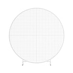 2M Round Backdrop Stand Wedding Background Decoration Party Flower Balloon Display WESD-ROUND-NET-2M-WH