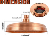 8-Inch Rainfall Shower Head, High-Pressure Antique Copper Showerhead with 360&deg Adjustable Ball Joint V1107-CS-LYDHS