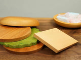 Wooden Hamburger Drink Coaster Set Cute Heat Resistant V1263-JX-5450