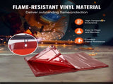 Welding with Frame, 6' x 8' Welding Curtain, Flame-Resistant Vinyl Welding Protection V952-DMSHJPF6X8YCCZQN5V0