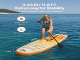 Inflatable Stand Up Paddle Board, 3.53m x 89cm x 15cm Wide Ultra-Light SUP Paddleboard, All V952-CQJBPTK116FTSGCXH001V0
