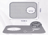 Silicone Mat, 8 Pack Protectors for Kitchen with Center Drain, Folding Non-Slip Heat V1192-AZ-W-22549