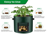 10 Gallon 6-Pack Grow Bags, Durable PE Fabric Pots with Flap and Handles, Green Planter Bags for V1107-CS-OLGPFGG25
