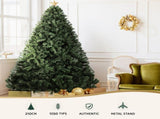 Jingle Jollys Christmas Tree 2.1M Xmas Tree Decorations Green 1250 Tips XM-TR-FULL-7FT-GR