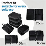 5-Piece Black Compression Packing Cube Set, Water-Resistant Luggage Organizers for Suitcases and V1188-MS-731-002