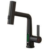 Kitchen Faucet with Pull Down Sprayer LED Temperature Display Adjustable Height and 360 Degrees V1294-YM0901-H47540B-US