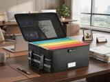 CARLA HOME Fireproof Document Box with Lock - Collapsible Black - Glass Fiber - Reflective Strip LSB-36525