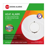 Red Smoke Alarms RF Wireless Lithium Heat Alarm White RHA10RF V1202-V1-RSARHA10RF