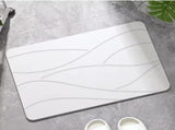 Diatoearth Bath Mat Quick Drying Non Slip Super Absorbent for Bathroom Shower, 40x30 cm White V1237-ZY-924-303