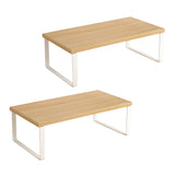 SOGA 2X 40cm Wood Computer Monitor Elevated Stand Desktop Support Station Rack LEVEL003X2