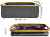 Collapsible Laundry Basket 50L Grey Bamboo Fabric Foldable Clothes Storage Hamper Space Saving, 50L V1237-ZY00B09MC4BP11