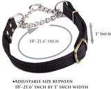 Stainless Steel Nylon Chain Martingale Collar Comfort Heavy Duty Large Dog Collar Escape Perfect for V1258-DP02-F-546