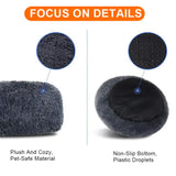 Calming Donut Pet Bed -Soft Faux Fur, Anti-Anxiety Fluffy Round Bed for Cats and Small Dogs V888-ELOSUNG10278