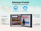 GECKO 70L Portable Bar Fridge and Freezer 12V/24V for Camping, Caravans, Black V219-CAPFCHGEKA07B