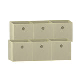 SORTI 33x33x27 CM Beige 6-Pack Foldable Storage Cubes - Fabric Bookcase Organizers for Toys and More V510-333733_BEIGE_6X