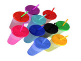 20pcs Color Changing Straw Cups Professional Innovative Food Grade PP Plastic Reusable Cups with V1294-YM0901-3118240153411